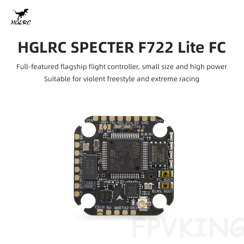 HGLRC SPECTER F722 Lite FPV Racing Flight Controller Built-in ELRS 2.4G Receiver Low Latency Anti-Interference Drone Spare Parts