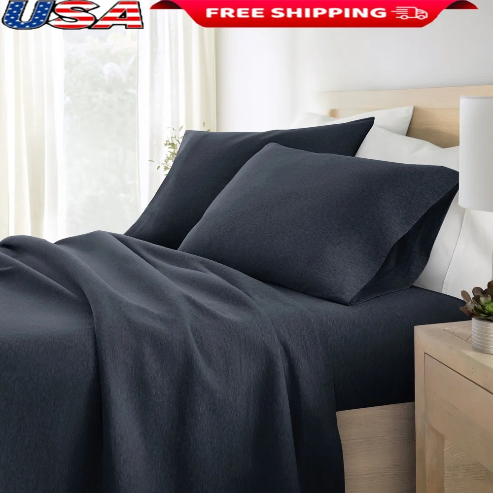 

Ultra Soft 100 Cotton Jersey Knit Sheet Set Twin Cozy Breathable All Season Comfort Deep Pocket Bedding Essentials