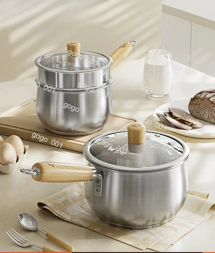 316 stainless steel small milk pot baby complementary food pot baby frying integrated one person food small soup pot