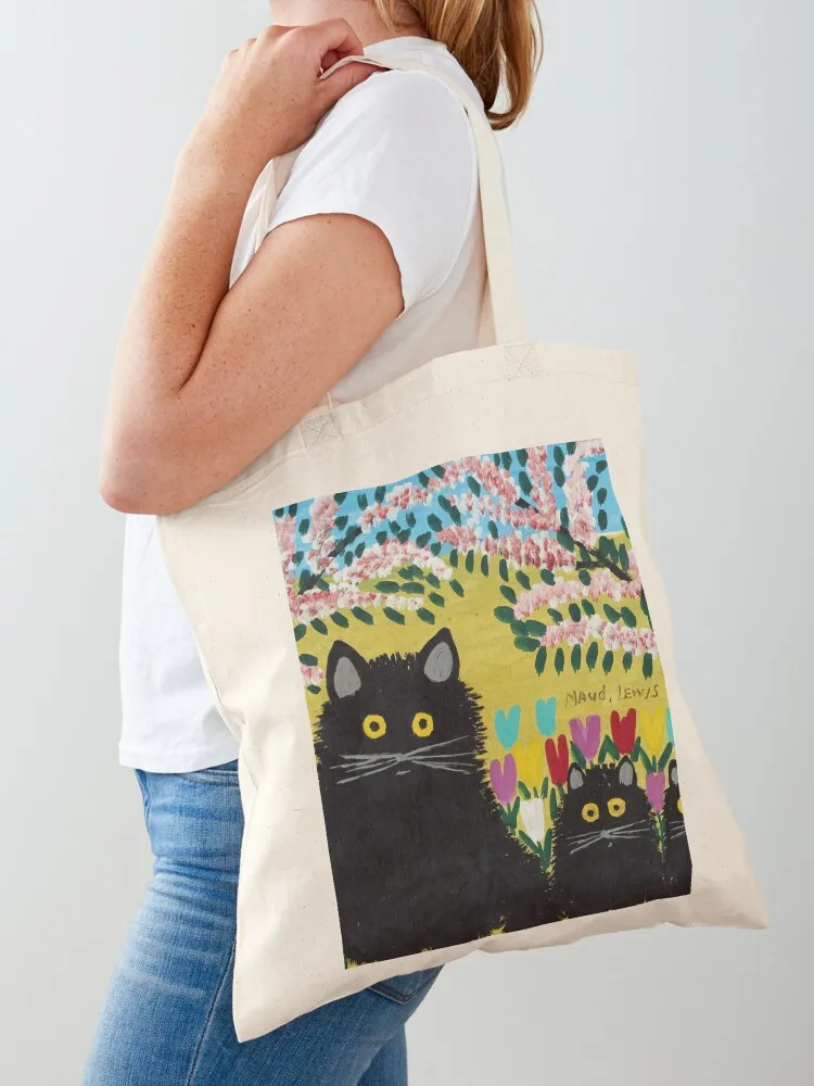 

Three Black Cats - Maud Lewis Tote Bag canvas tote bag Big bag women Lady bags