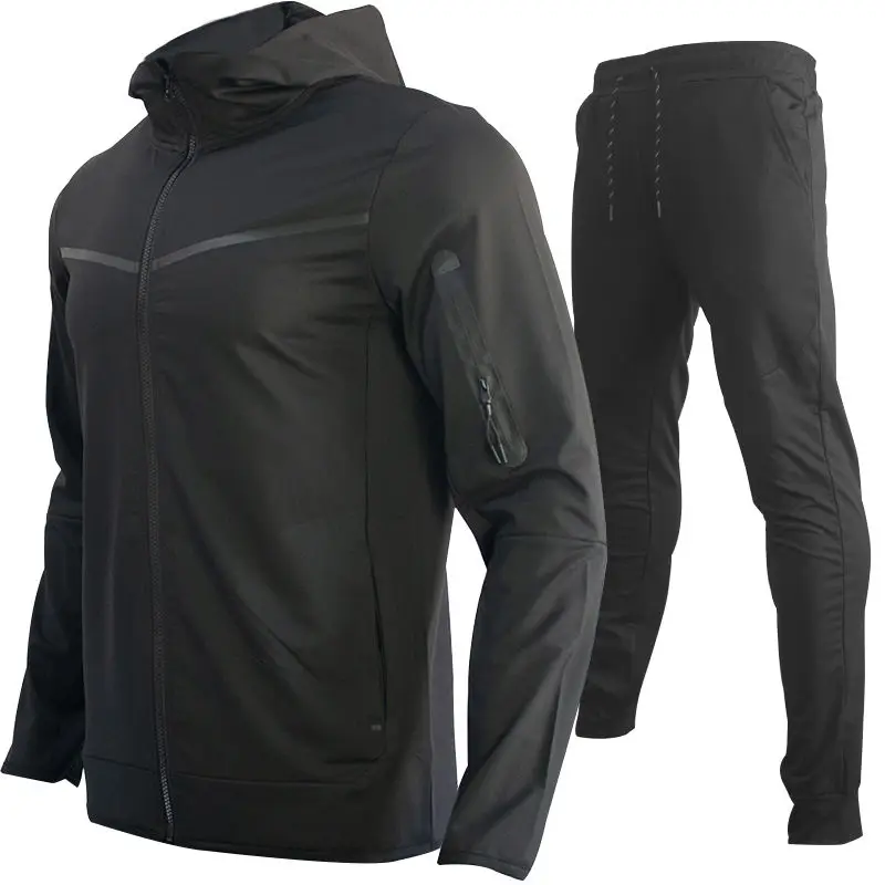 

Men's Hooded Sportswear Set: Color - Block, Loose - Fit for Spring - Autumn Casual & Light Sports