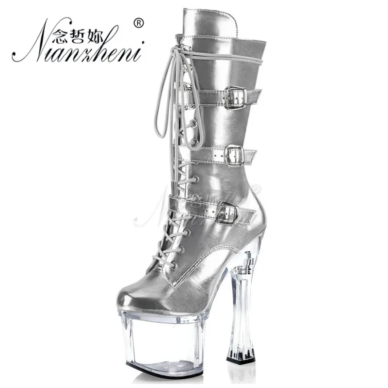 

Ботильоны на высоком каблуке 20 см, 8 дюймов, с пряжкой, для танцев на пилоне, платформа, для ночных клубов, стриптиза, экзотические, гладиаторские, сценические