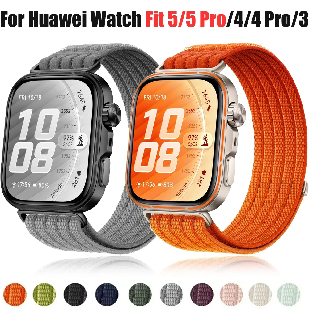 Offizielles Nylon-Armband für Huawei Fit 5 Pro/4 Pro Atmungsaktives Sport-Armband für Huawei Watch Fit 5 4 3 Correa Zubehör