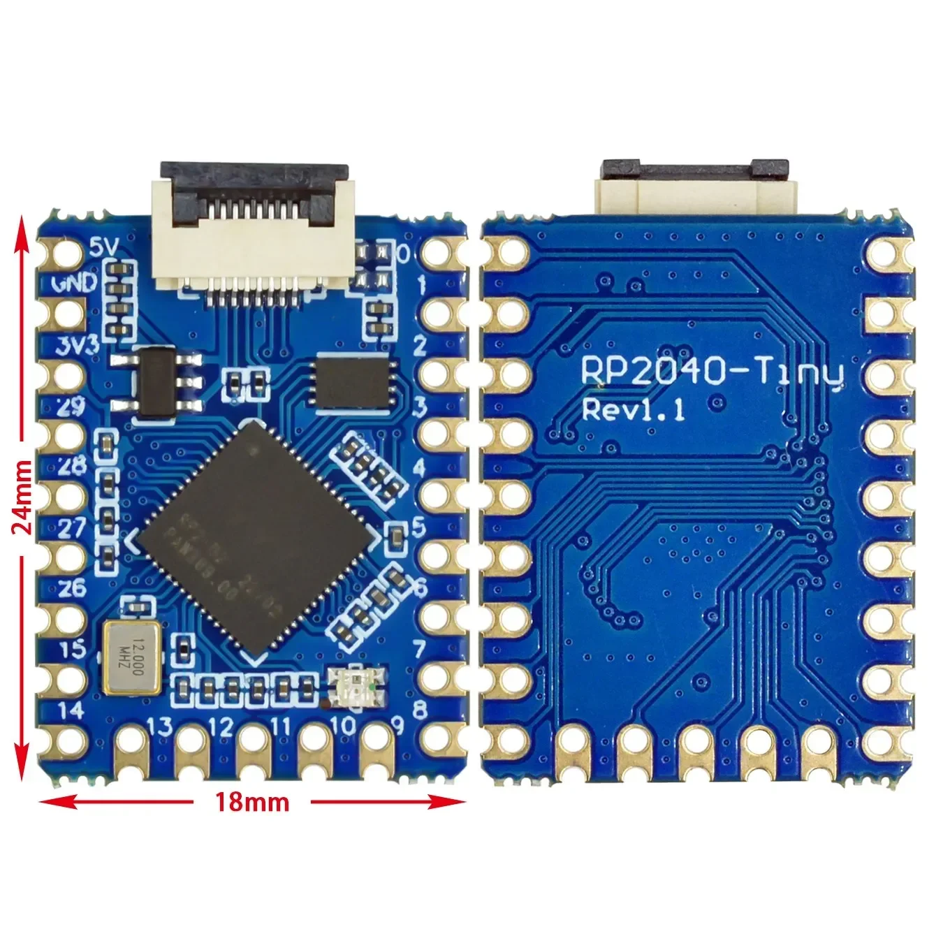 RP2040-Tiny Development Board Module RP2040 NUL Raspberry Pi PICO USB Type C Interface 264KB SRAM 2MB Flash C/C++ voor Arduino