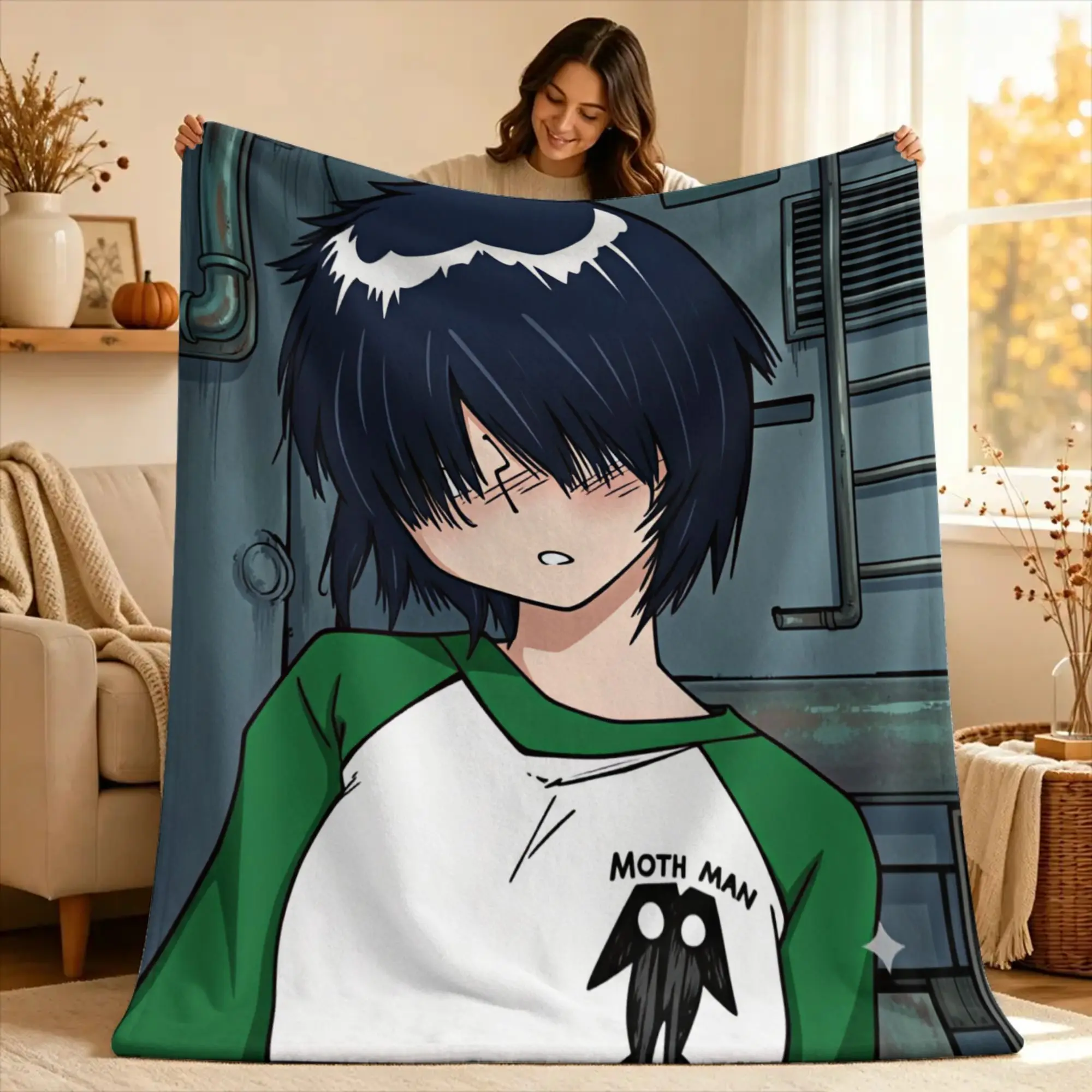 Urabe Mikoto Mysterious Girlfriend X Warm Soft Blanket  Street Trend Couch Chair Flannel Bedspread Sofa Bed Cover