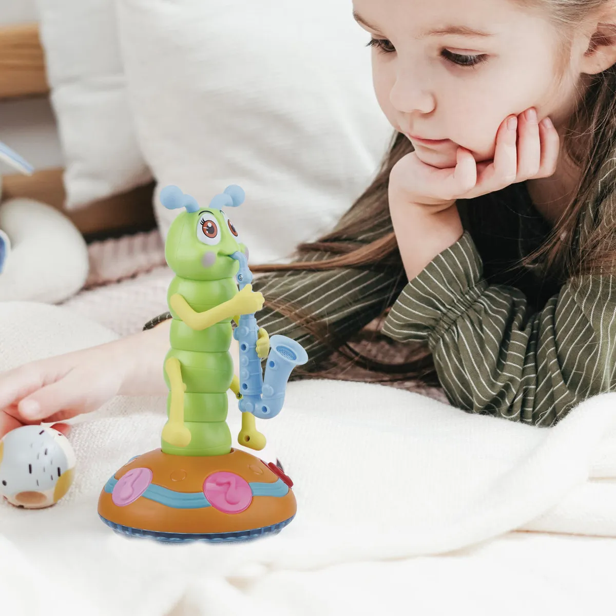 

Electric Musical Caterpillar Educational Infant Plaything Small Lightweight Safe for Toddlers 1 to 3 Years Old Colorful