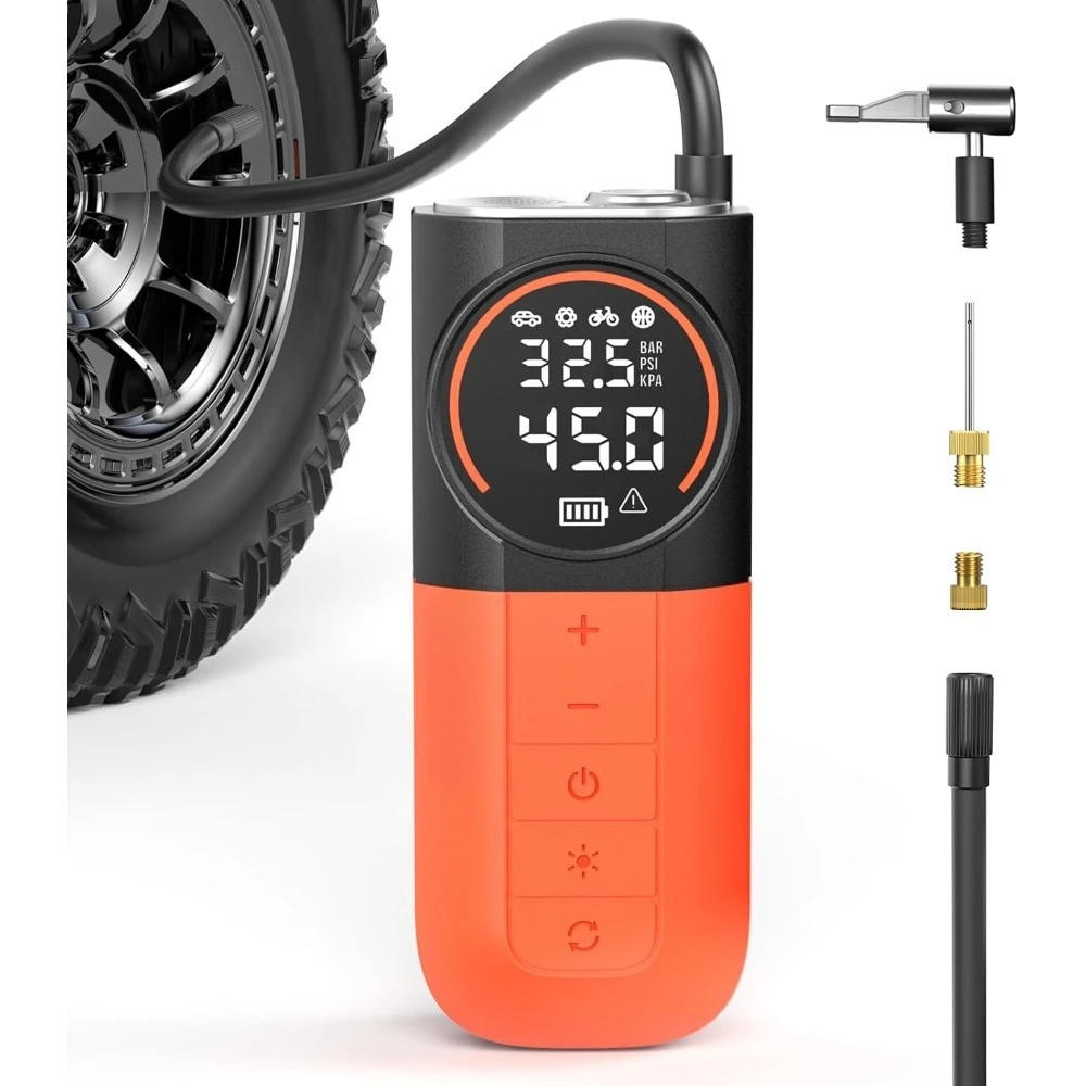 

US Shipping Portable Air Compressor 160PSI Cordless Tire Inflator Pump for Car Bike Motorcycle with Digital Pressure Gauge
