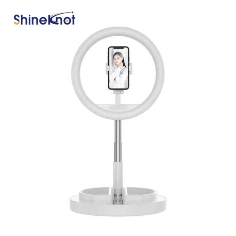 SHINEKNOT Mobile Beauty Fill Lamp Three Position LED 12 Inch Photography Circular Bracket Light Adjustable Eyelash Folding Light view 5