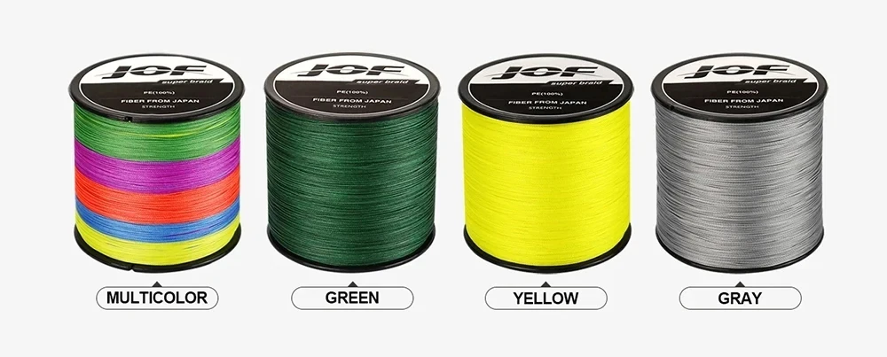 JOF X12 geflochtene Angelschnur 1000 m 500 m 300 m 12 Stränge mehrfarbige Multifilament-Salzwasser-PE-Schnur 33 42 55 65 90 103 150LB – Detail 4