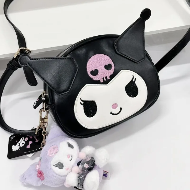 Sanrio Kuromi-Bolso de mano de cuero PU para mujer, bolsa cruzada de viaje de gran capacidad, bonito y creativo, a la moda, exquisito y versátil