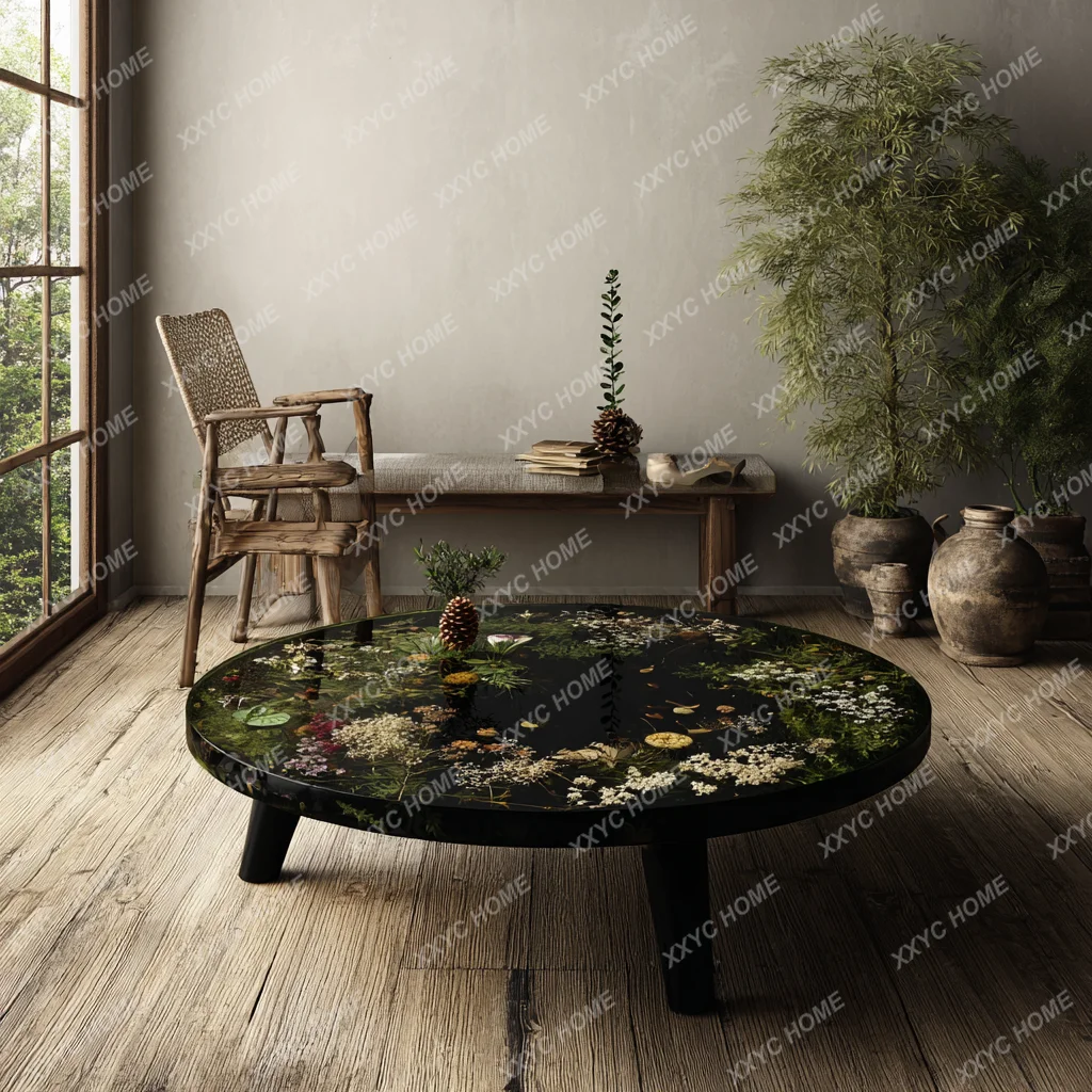 TT resin river table coffee table small apartment living room simple modern light luxury table for home use