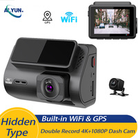 2 Channel WIFI GPS Car DVR Dashcam HD 4K+1080P Front and Rear Dual Lens Black Box Car accessories