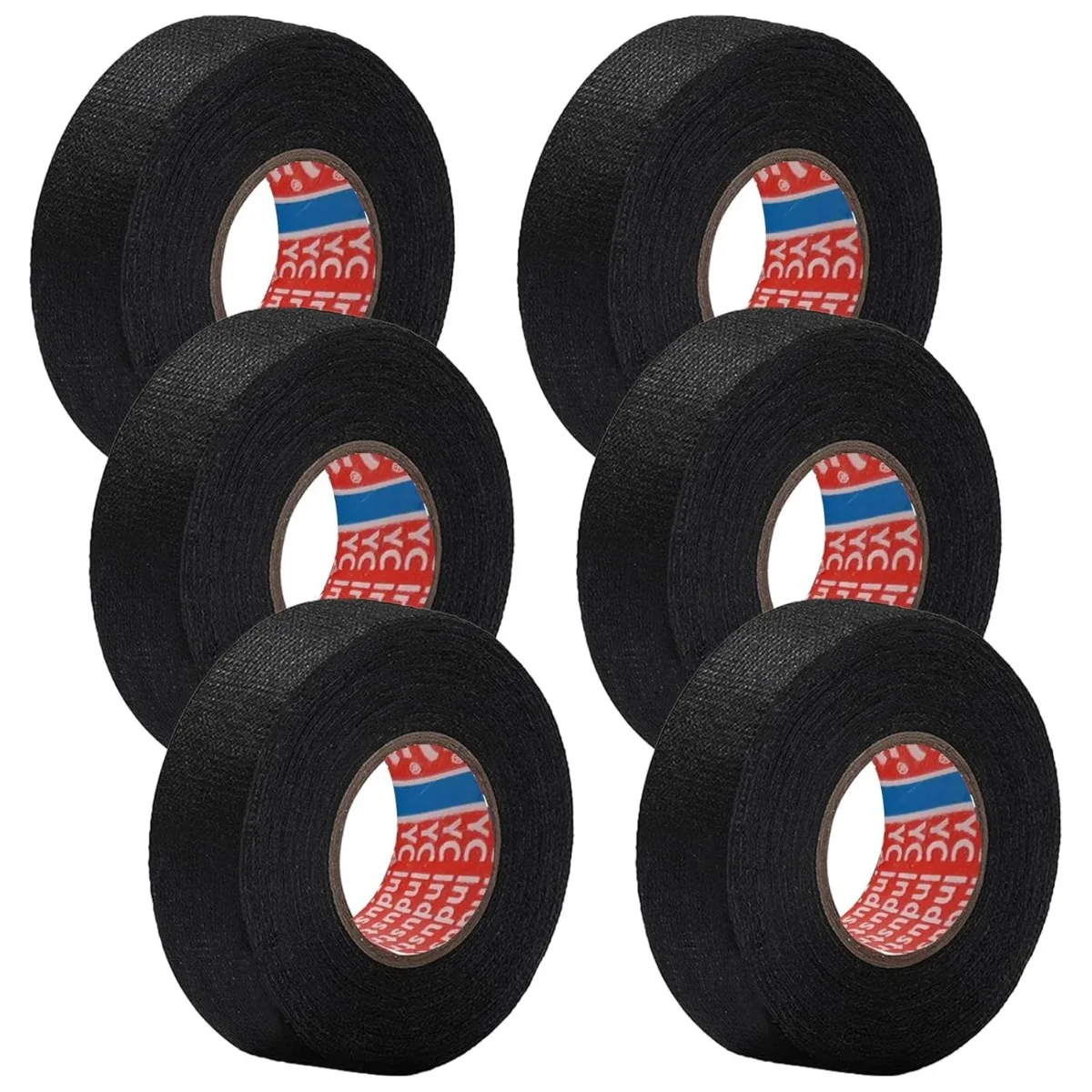 6 Pack Fireproof Velvet Electrical Tape 19mm*590.55in Strong Adhesive Fabric Wire Harness Wrap Tape For Electrician Commercial O