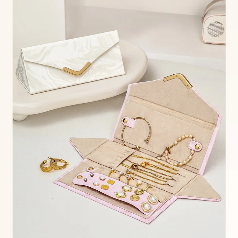 

Jewelry Box Folding Creative Necklace Ring Earring Organizer Case Bracelet Storage Portable Jewelry Acessory Travel Box