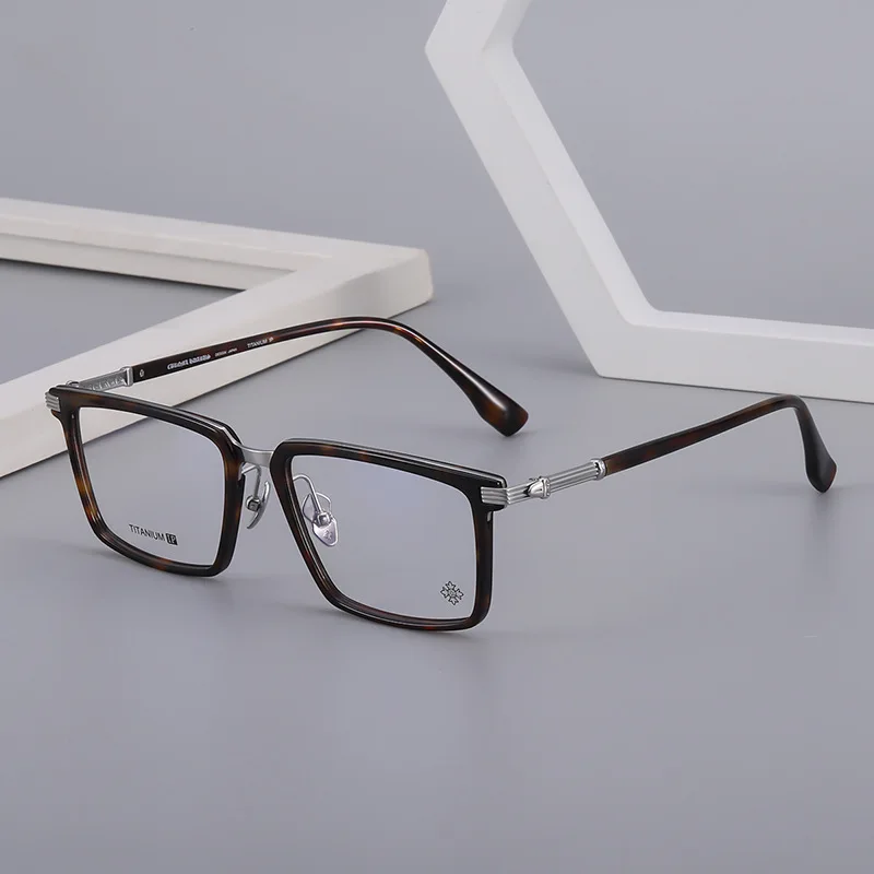 

Eyewear Frame Stupid and Handsome Pure Titanium Plate Material Fashion Big Face Men's and Women's Glasses Full Frame 5501