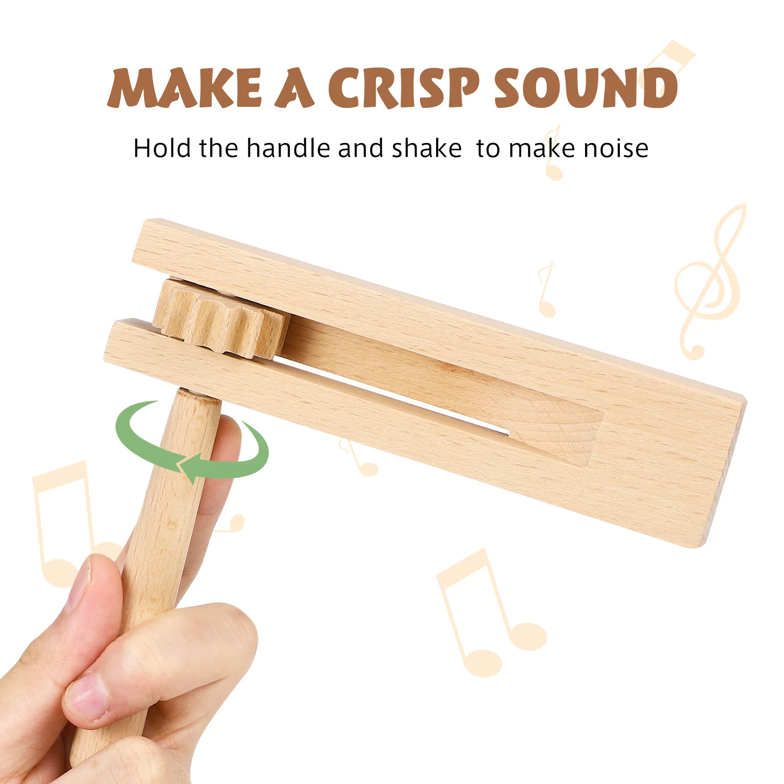 

2pcs Wooden Ratchet Noise Educational Music Instrument Early Learning Hand Percussion Children Wood