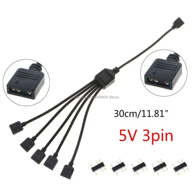 5V 3PIN RGB Connector Hub Hub Computer Motherboard Extension Cable