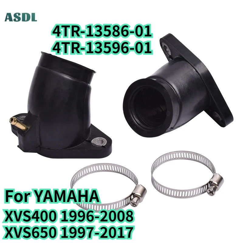 4TR-13586-01 Moto Carburetor Intake Manifold Boot Carb Flange For Yamaha XVS400 1996-2008 XVS650 1997-2017 XVS 400 650 V-Star