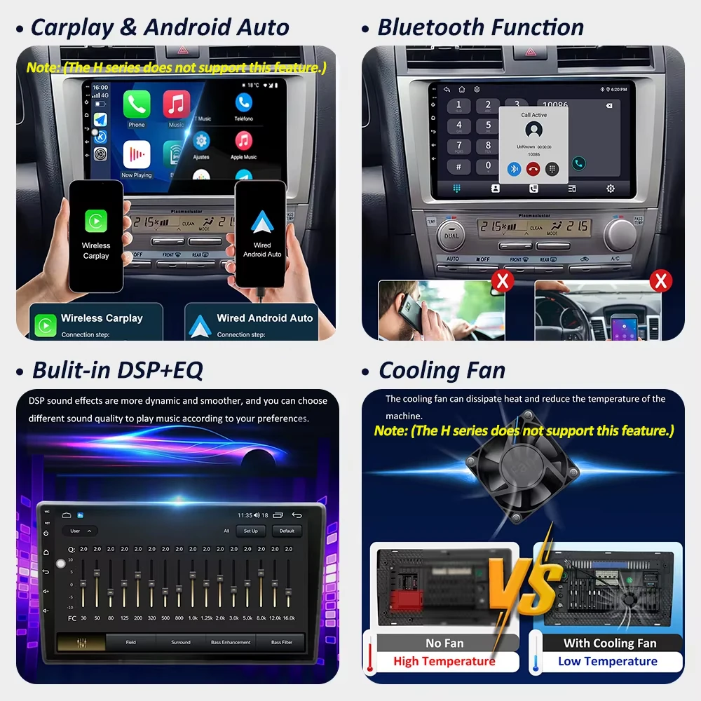 Wireless Carplay for Toyota Vitz Yaris Echo 1999 2000 2001 2002 2003 - 2005 Android 16  QLED Screen Intelligent System Head Unit - view 3