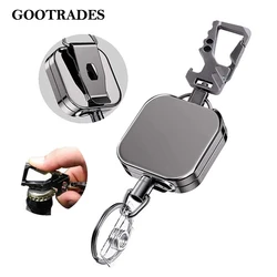 Belt Rope Lanyard Clip Keychain Name Tag Holder Keyring Id Card Cord Reel Retract Pull Key Chain Recoil Badge Bottle Opener