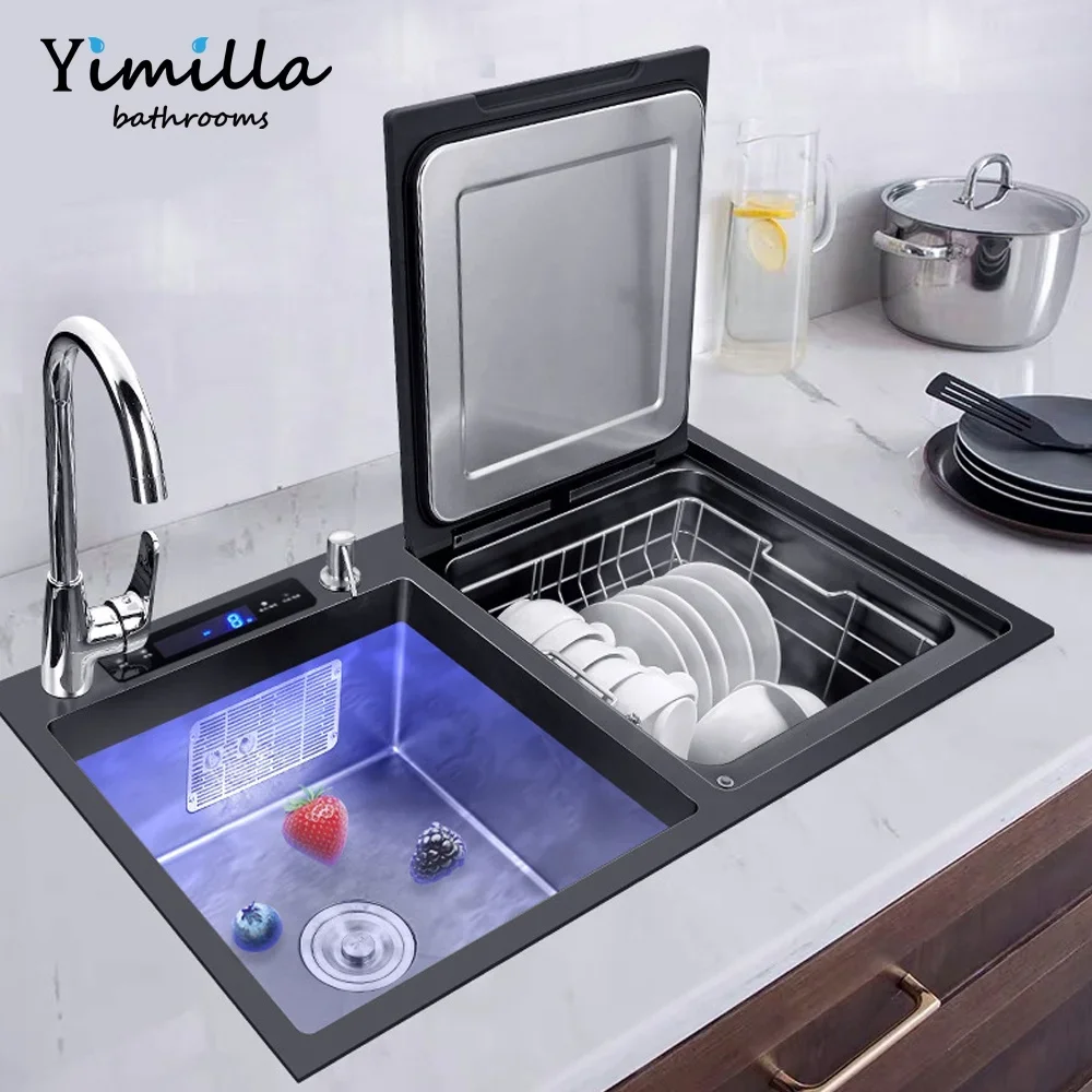European Standard Lavaplatos Modernos Sink Stainless Steel Fregaderos De Cocina Ultrasound Smart Kitchen Sink with Dishwasher