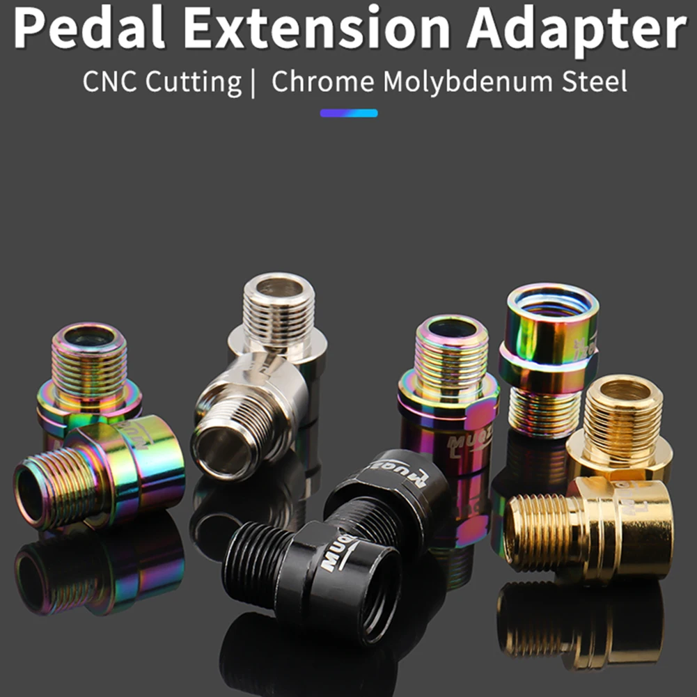 MUQZI Pedal Extender Wear Resistant Bike Pedals Adapters Spacers Anti Corrosion Left Right Signs Cycling Spare Parts