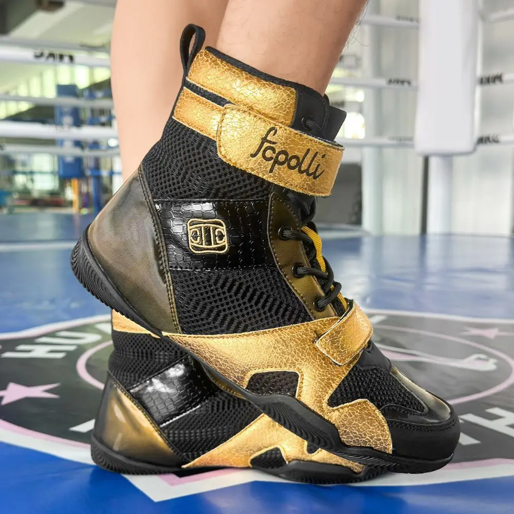 Boxing Shoes Sneakers Athletic Shoes Waterproof Anti-slip Cushioning Shoes Breathable Anti-slip Mesh Booster Shoes