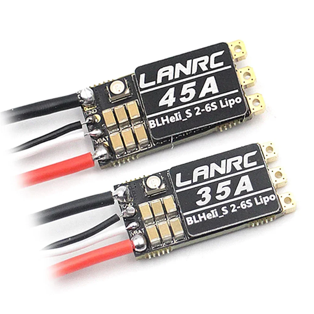 LANNRC BLHeli_S 35A/45A Brushless ESC LED RGB programmabile integrato D-Shot 150/300/600 ONESHOT125 2-6S per parti di droni RC FPV