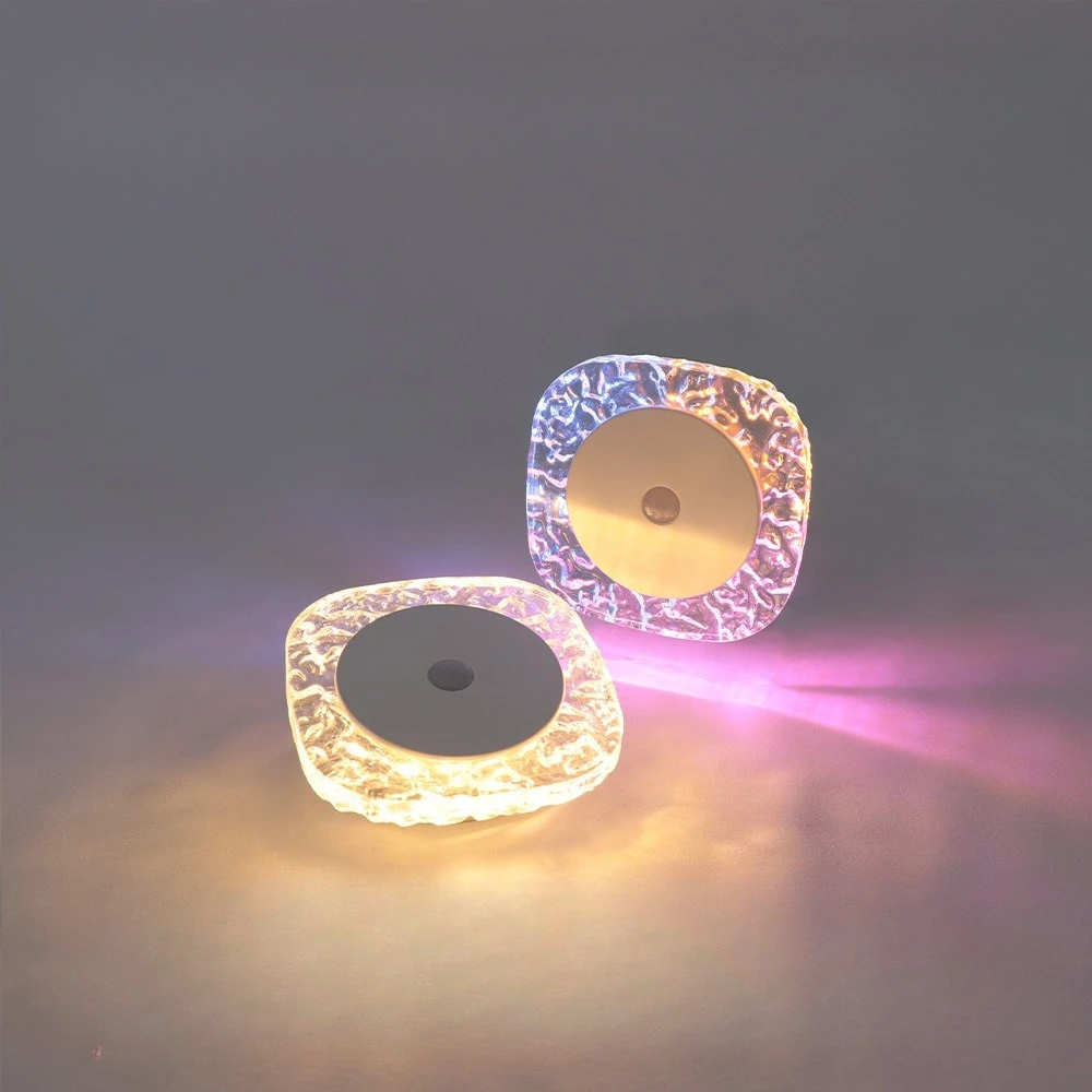 

Frosted crystal round place wall lamp night light human body induction wiring-free magnetic base special adjustment
