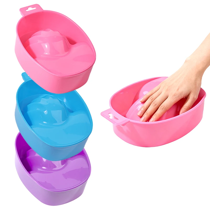 Manicure Hand Soak Bowl Nail Polish Remover - Anti-Acetone Plastic Shell French Basin