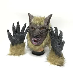 Werewolf Cosplay Party Masks Halloween Simulation Animal Headwear Costume Wolf Face Masquerade Mask