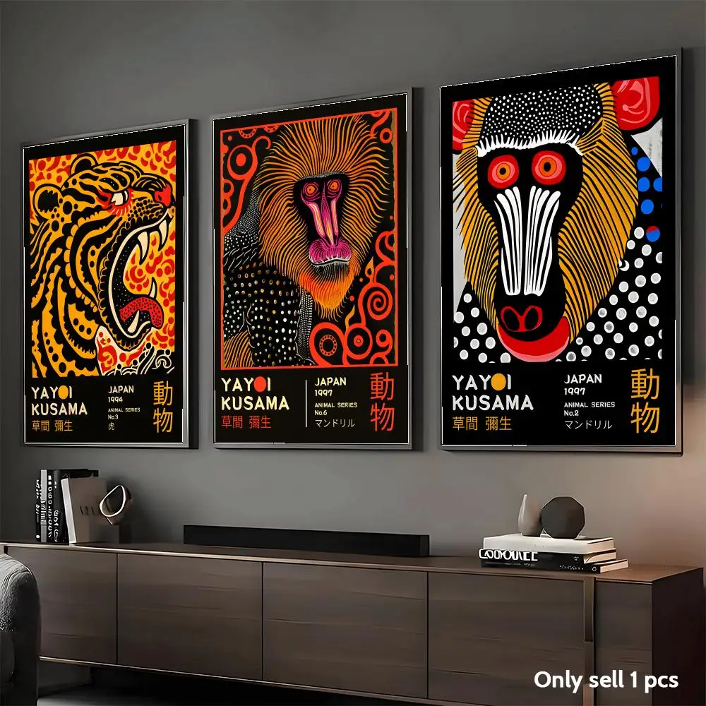 Animal Art Y-Yayoi Kusama Poster Decorative Wall Art Stickers Mural Photo Print for Home Living Room Hallway Decor