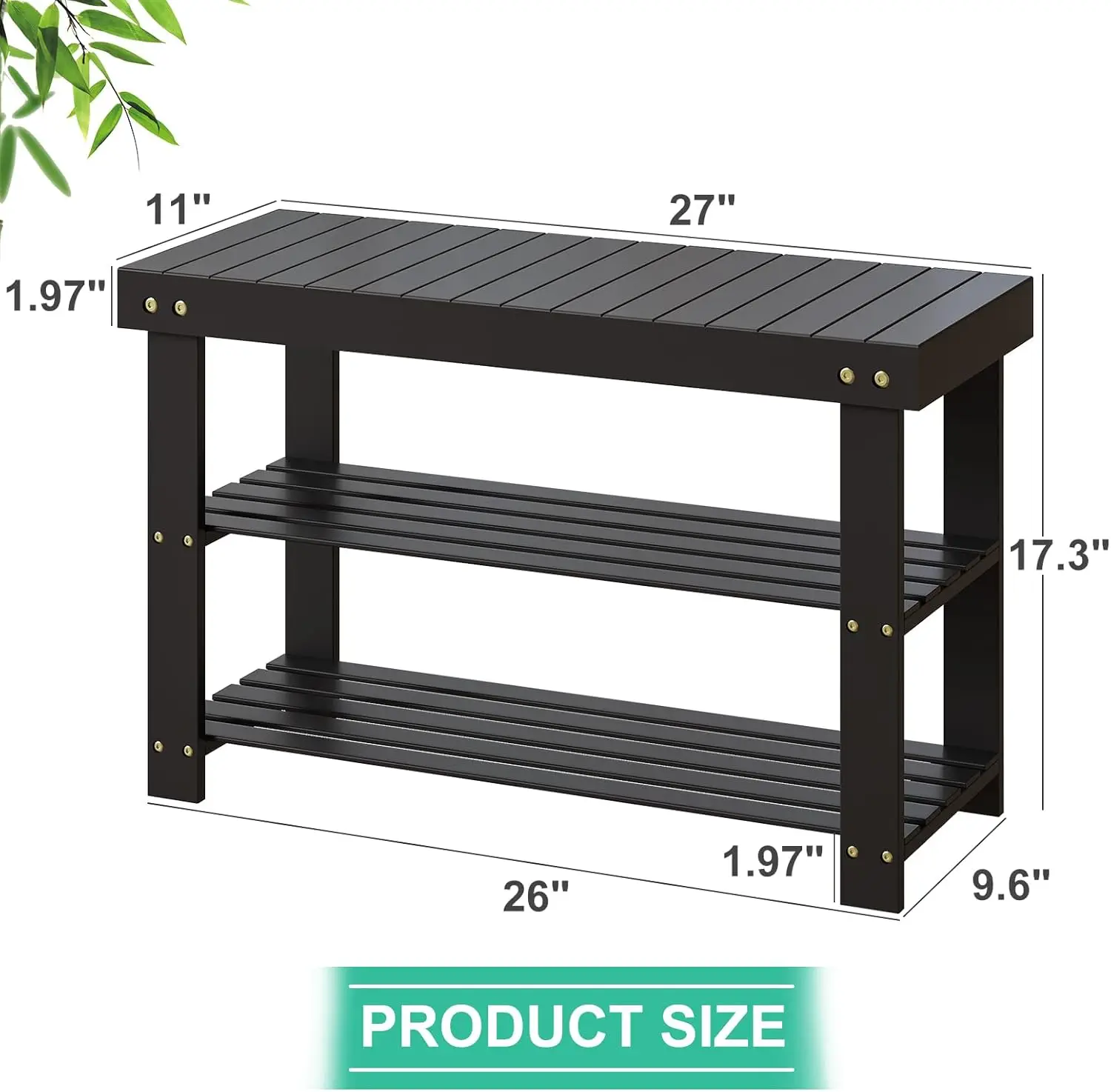 Shoe Rack Bench, 3 Tier Sturdy Shoe Bench, Storage Shoe Organizer, Holds up to 330lbs for Entryway Bedroom Living Room Balcon