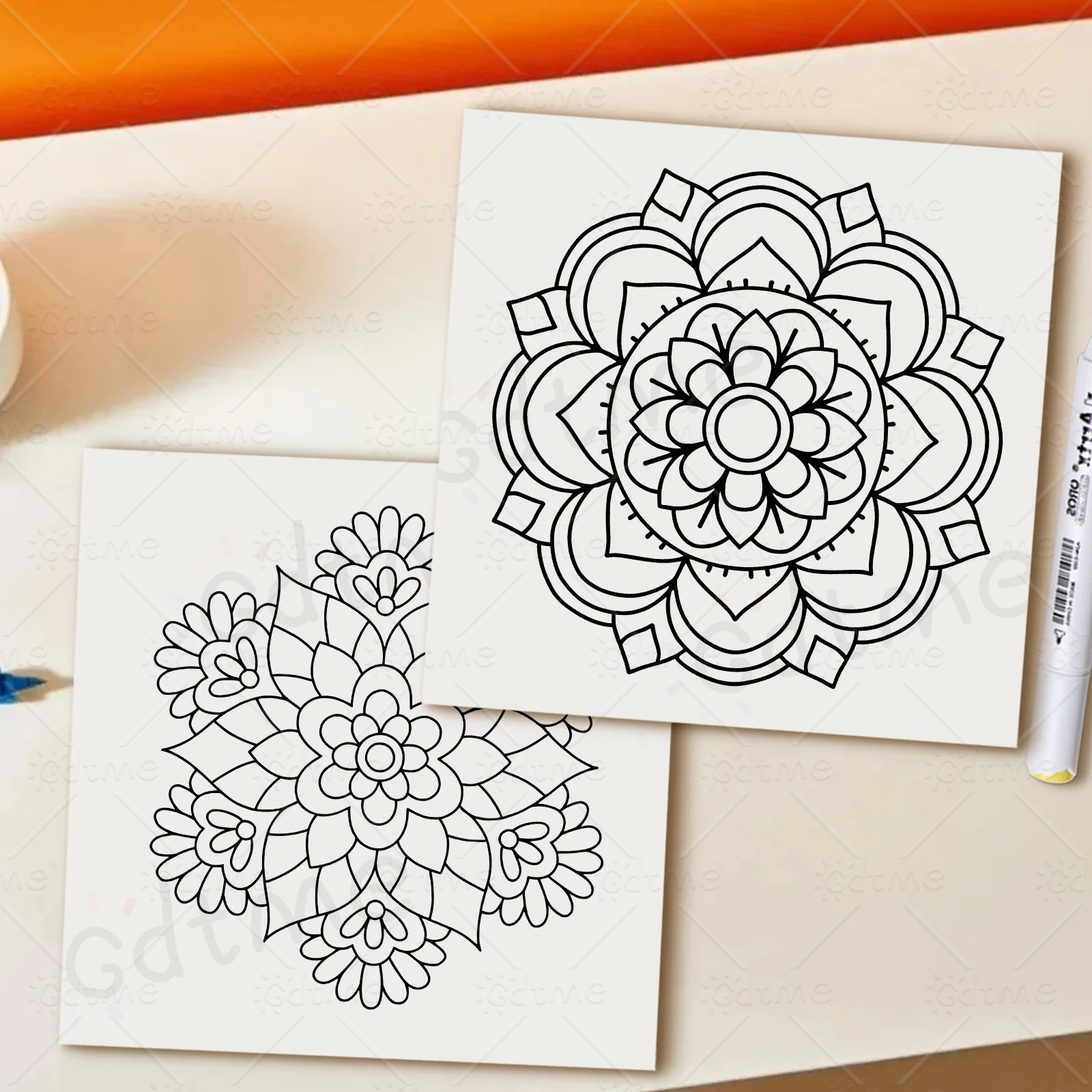 Einfaches Mandala-Malbuch, einfaches Zeichenbuch zur Stresslinderung, perfektes Geschenk für Party und Geburtstag, Weihnachten – Detail 7