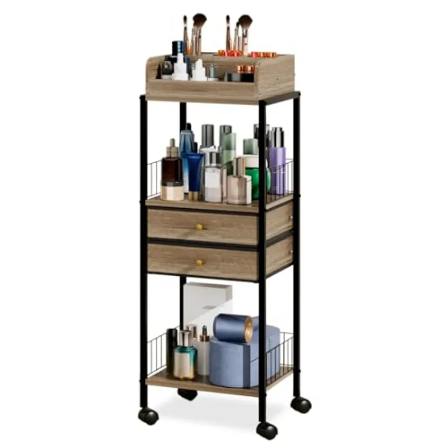 

Makeup Organizer Cart Shelf Floor Skincare Organizers Make Up and Station Storage Cabinet For Vanity Standing Cosmetics With Dr
