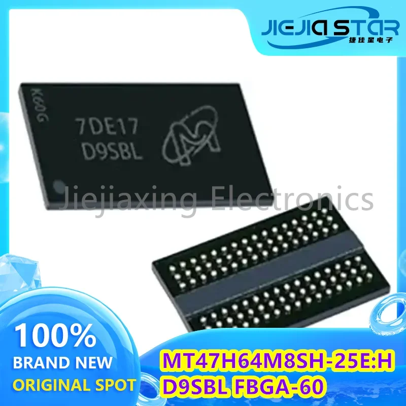 

4PCS MT47H64M8SH-25E:H Type D9SBL 100% brand new imported FBGA60 memory chip IC Electronics