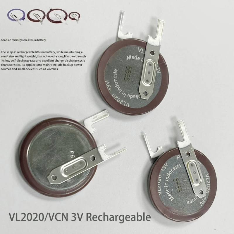 Baterías Recargables de Litio VL2020 VCN 3V 20Mah Para Relojes y Dispositivos