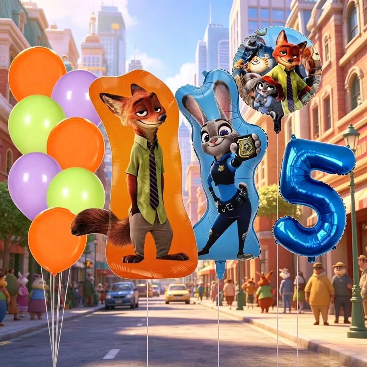 Zootopia Party Games - 주토피아 테마 파티 장식 풍선 세트
