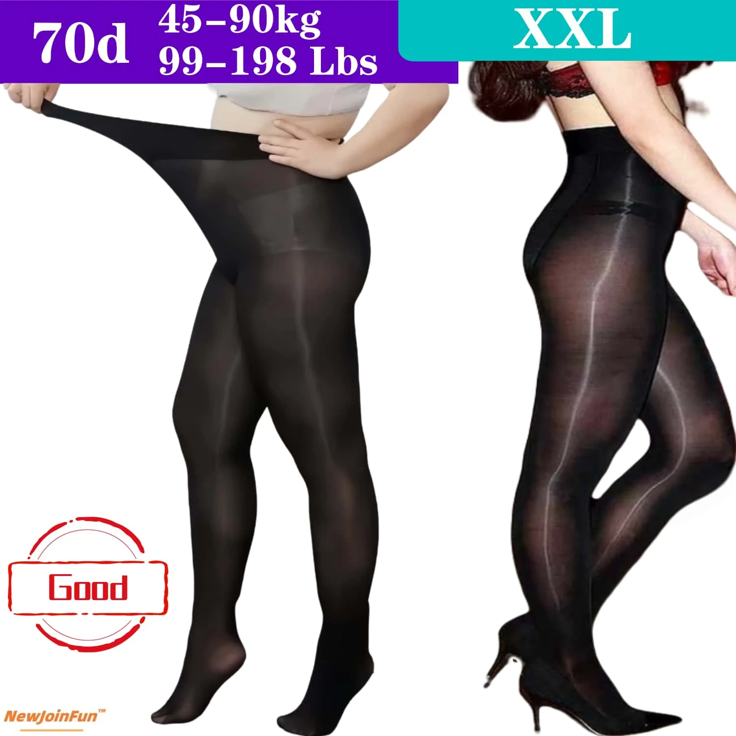 

70D Oil Glossy Reflective Shiny High-Waist Tights Plus Size Slim Seamless Pantyhose Night Club Dance Party Leggings for women