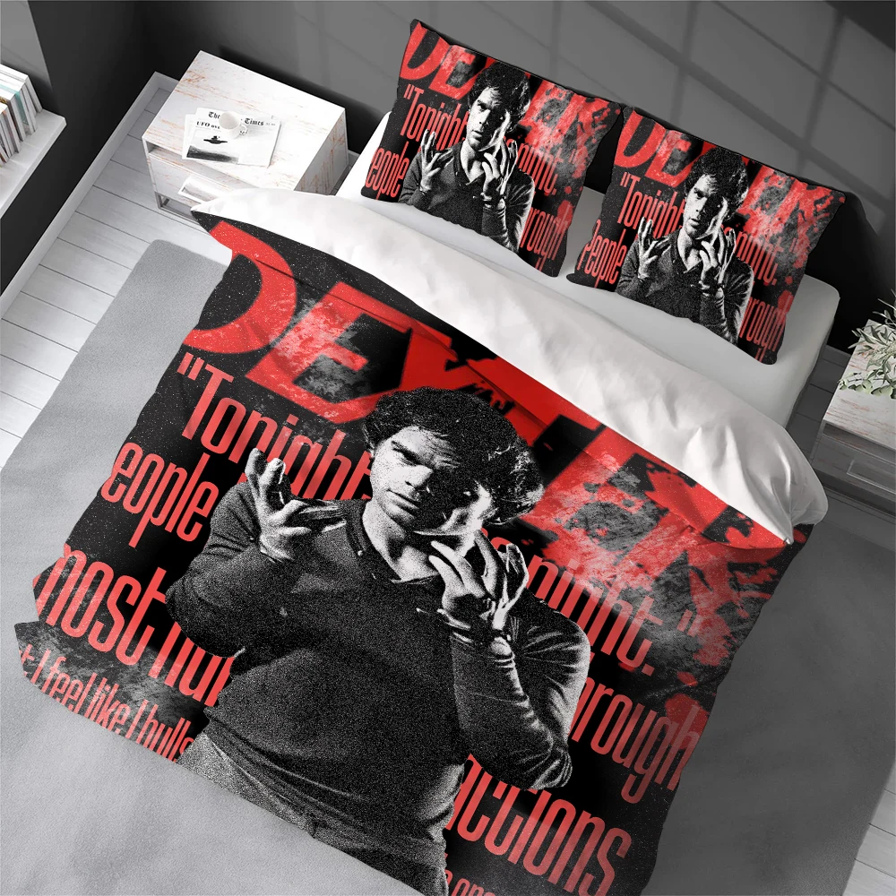 

Комплект постельного белья D-Dexter Morgan: Мягкий хлопковый комплект из 3 предметов для дома, студенческого общежития, подарок