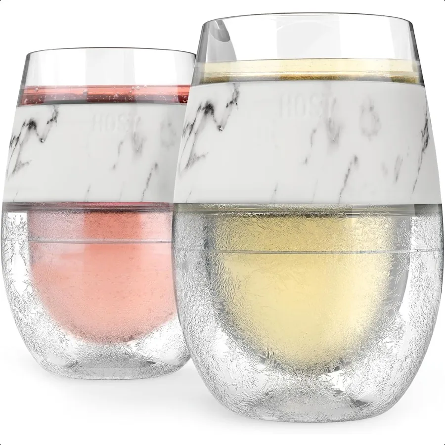 

Wine Freeze Cup Set of 2 Plastic Double Wall Insulated Wine Cooling Freezable Drink Glasses with Freezing Gel Wine Glass Gift f
