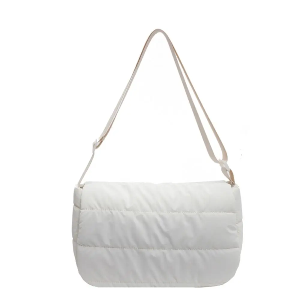 

Korean Style Nylon Padded Shoulder Bag Square Quilted Cotton Padded Crossbody Bag Pure Solor Lightweight Space Cotton Handbag