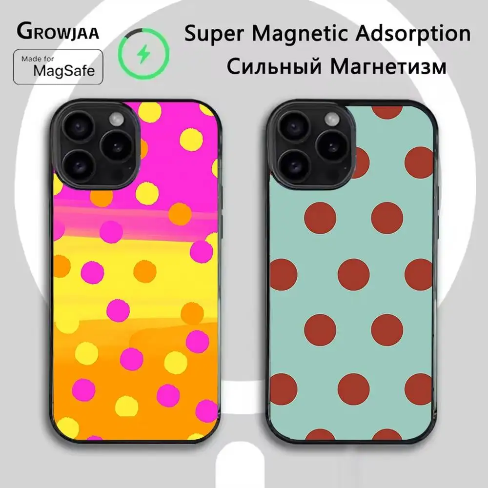 

Polka Dots Art Phone Case For iPhone 16e,16,15,14,13,12,11,Plus,Pro,Max,Mini Magsafe Magnetic Wireless Charging
