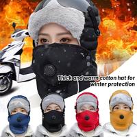 3-in-1 Winter Cycling Hat Warm Scarf Face Mask Integrated Thickened Head Protection Cold Velvet Resistant Neck Windproof Co N0W6