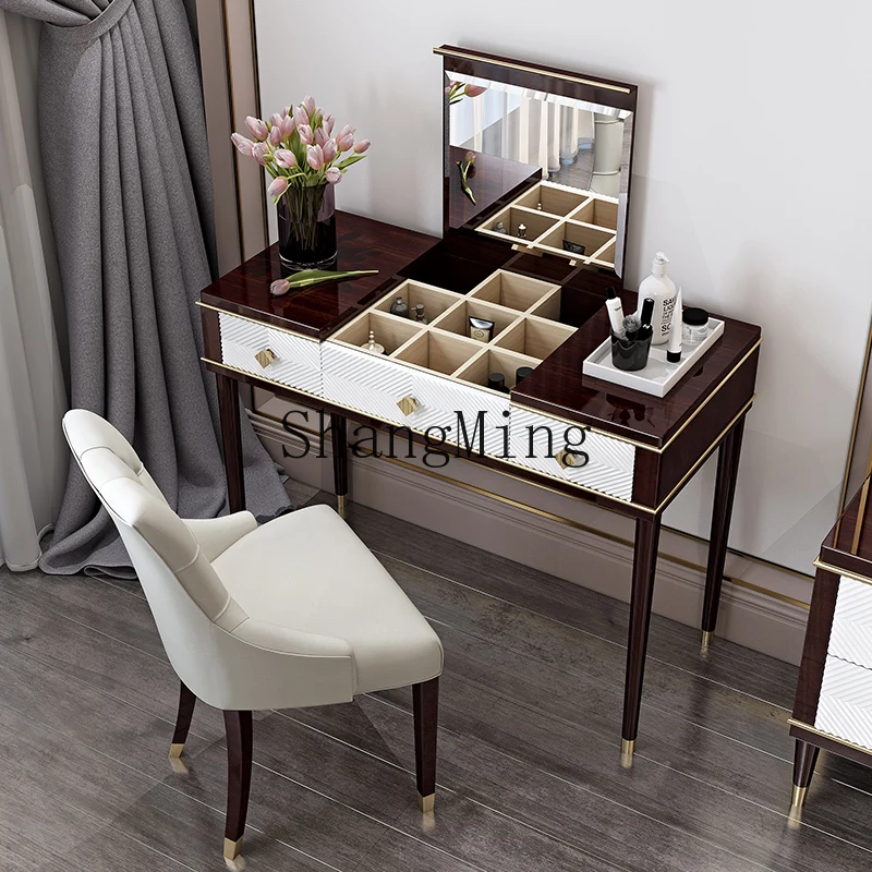 

CL dressing table multifunctional master bedroom solid wood dressing table locker Internet celebrity modern home light luxury