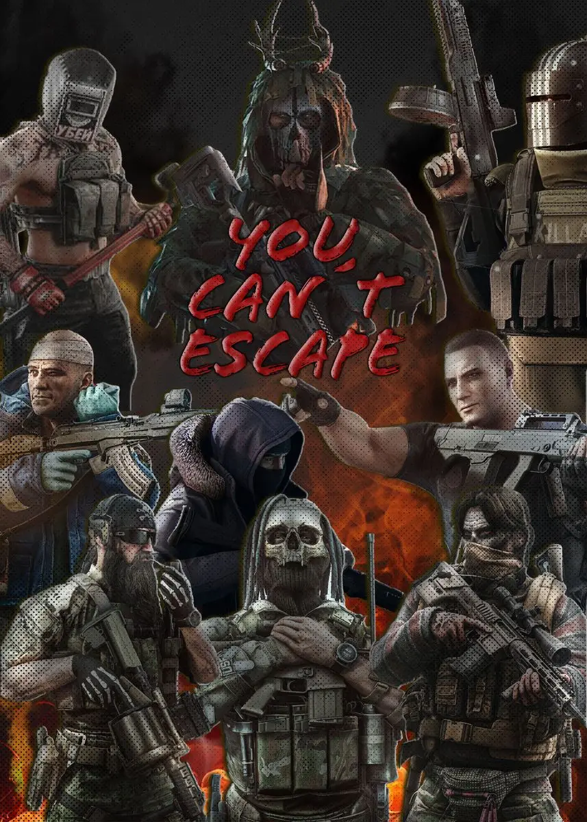 Video Game Escape From Tarkov Poster Solider Canvas Painting Wall