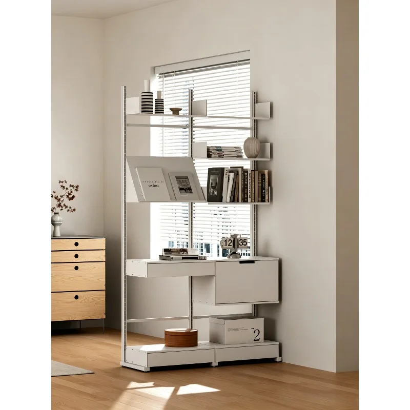 No punching bookshelf floor shelf, modern simple multi-layer shelf, living room multi-functional display storage rack