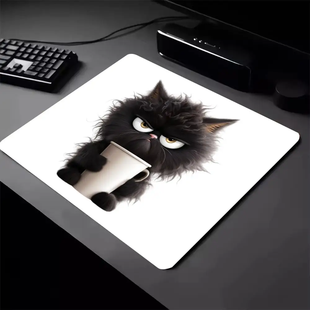 Cute coffee cat Mouse Pad Square Computer Office Mousepad New Gamer Rubber Anti-slip HD Gaming Keyboard Mousepads PC Desk Mat