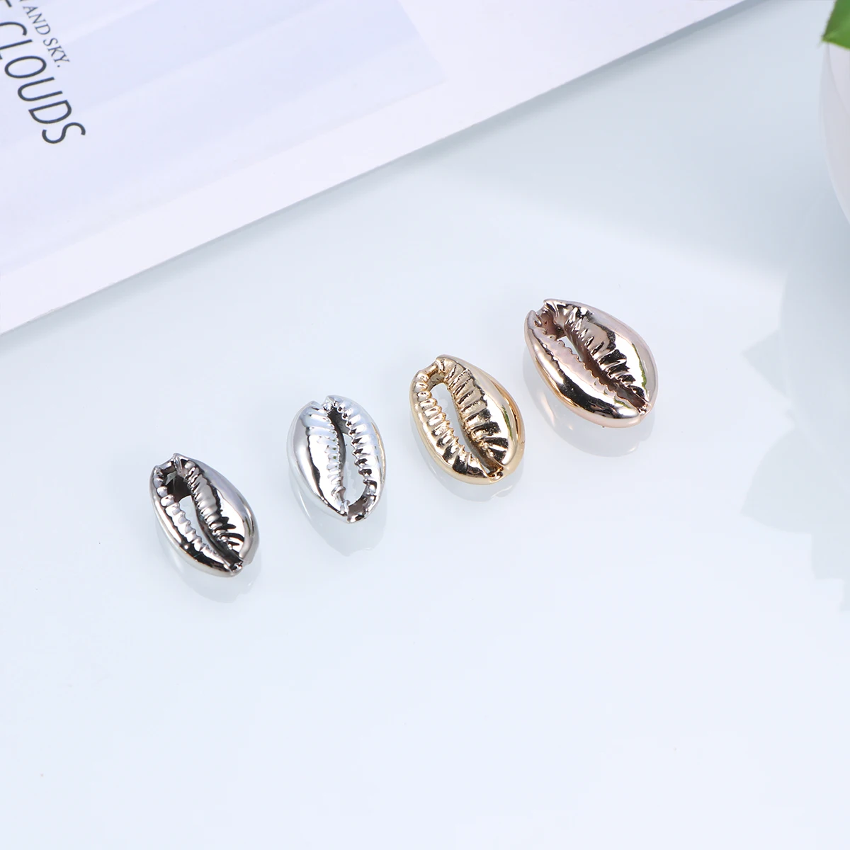 

50 Pcs Electroplated Shell Beads Metal Pendant DIY Jewelry Accessories Craft Making Bracelet Earrings Home Decoration Cowrie