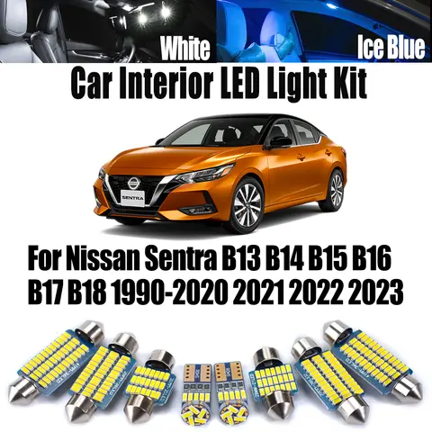 Canbus Car LED Interior Map Dome Reading Bulbs Light Kit For Nissan Sentra B13 B14 B15 B16 B17 B18 1990-2019 2020 2021 2022 2023